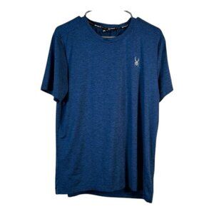 Spyder Active Blue Logo Athletic Fit Shirt Size Med GUC #VEG-0740